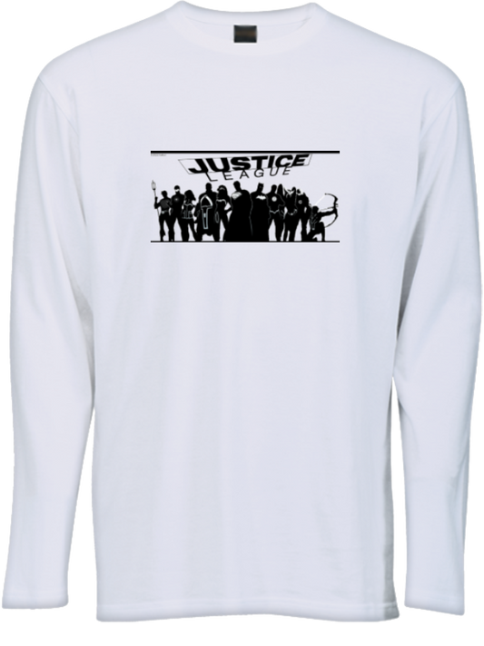 White Justice League Long Sleeve