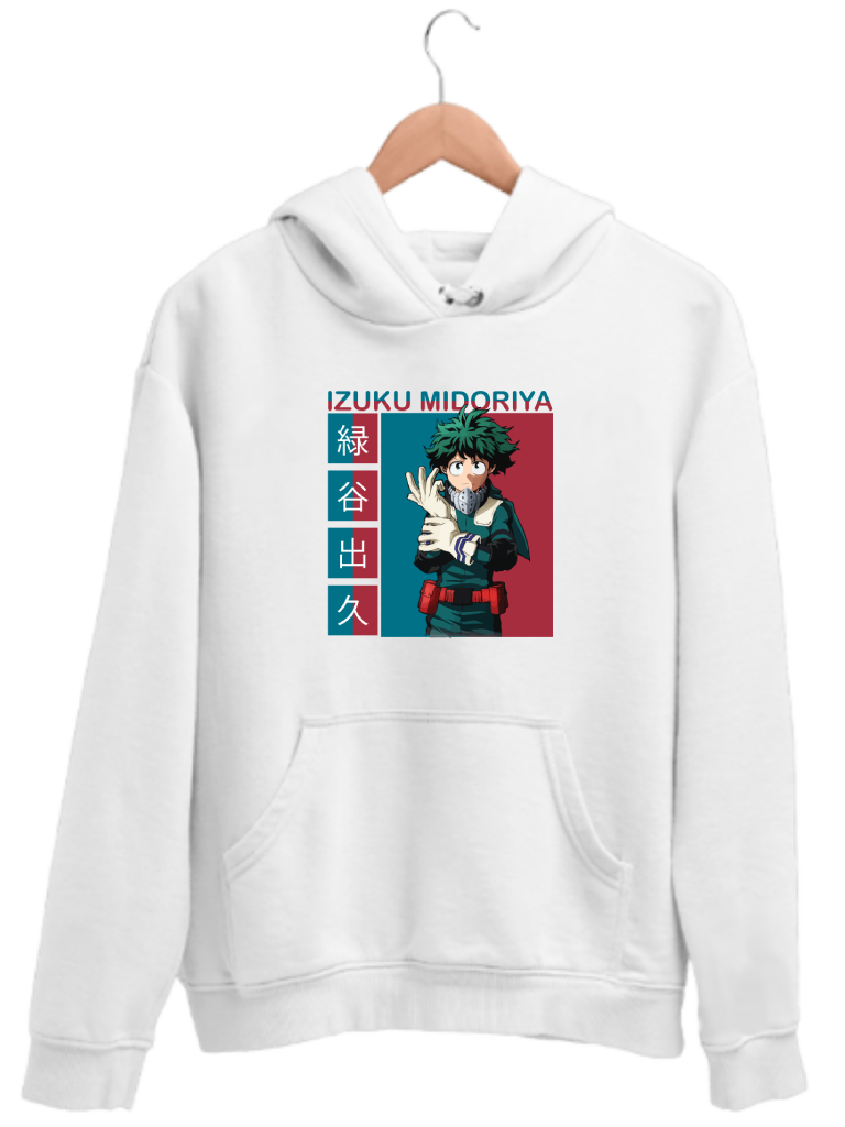 White Izuku Midoriya Hoodie